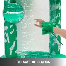 Cubo de efectivo inflable VEVOR con dos sopladores Cabina de cubo de efectivo inflable Máquina de dinero de cubo de efectivo verde Cubo de efectivo inflado rápido Máquina de cabina de dinero a prueba de agua Captura de dinero para eventos de promoción
