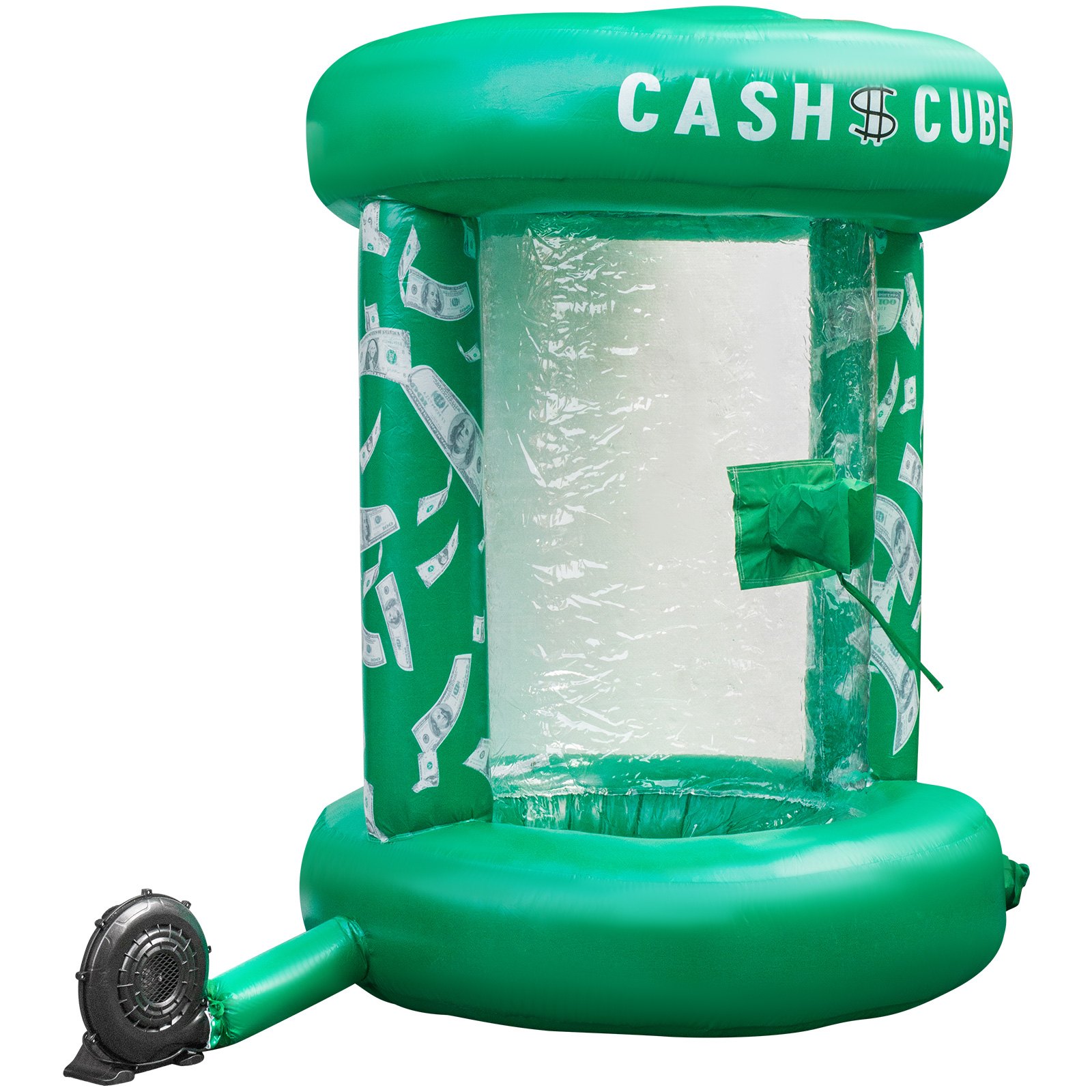 VEVOR Cubo de Efectivo Inflable con Dos Sopladores Cabina de Cubo de Efectivo Inflable Máquina de Dinero en Forma de Cubo de Efectivo Verde Cubo de Efectivo Cabina de Dinero a Prueba de Agua
