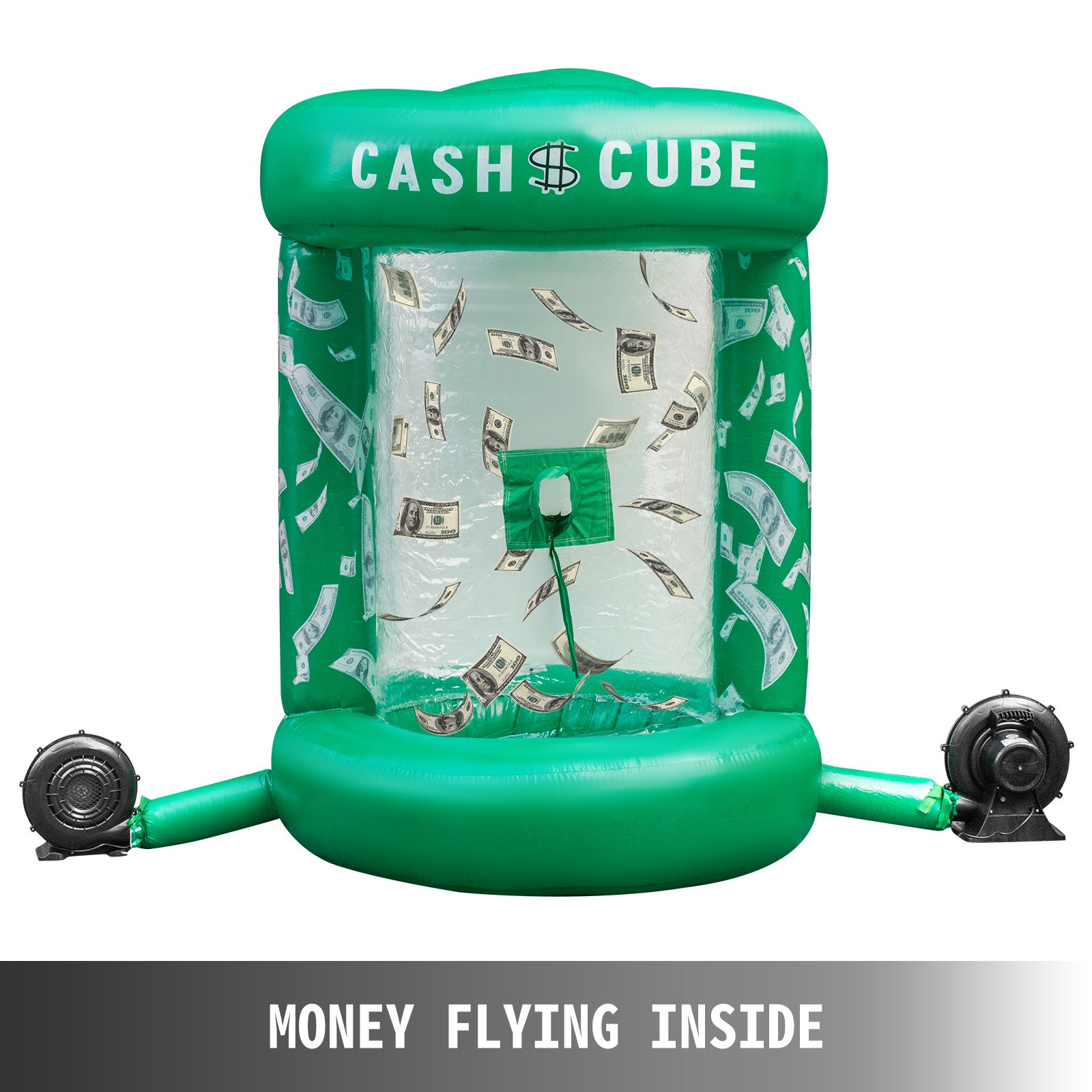 VEVOR Cubo de Efectivo Inflable con Dos Sopladores Cabina de Cubo de Efectivo Inflable Máquina de Dinero en Forma de Cubo de Efectivo Verde Cubo de Efectivo Cabina de Dinero a Prueba de Agua