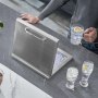 Hielera empotrable VEVOR de acero inoxidable de 35,5 cm de largo x 30,5 cm de ancho x 45,7 cm de alto, con tapa abatible, barra de hielo para cocina exterior de 40 qt, incluye tubo y tapón de drenaje, ideal para vino y cerveza fríos.