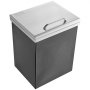 Hielera empotrable VEVOR de acero inoxidable de 35,5 cm de largo x 30,5 cm de ancho x 45,7 cm de alto, con tapa abatible, barra de hielo para cocina exterior de 40 qt, incluye tubo y tapón de drenaje, ideal para vino y cerveza fríos.