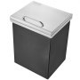 Hielera empotrable VEVOR de acero inoxidable de 35,5 cm de largo x 30,5 cm de ancho x 45,7 cm de alto, con tapa abatible, barra de hielo para cocina exterior de 40 qt, incluye tubo y tapón de drenaje, ideal para vino y cerveza fríos.