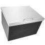 Hielera empotrable VEVOR de acero inoxidable de 71 cm de largo x 40 cm de ancho x 43 cm de alto. Contenedor de hielo comercial con tapa abatible. Barra de hielo para cocina exterior de 40 cuartos de galón. Incluye tubo y tapón de drenaje. Ideal para vino y cerveza fríos.