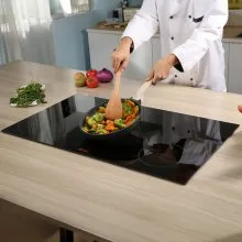 VEVOR Estufa eléctrica, 5 quemadores, estufa de inducción de 36 pulgadas, estufa magnética incorporada 9200 W, quemador multifuncional de 9 niveles de calefacción, pantalla táctil LED con bloqueo infantil y protección contra sobrecalentamiento