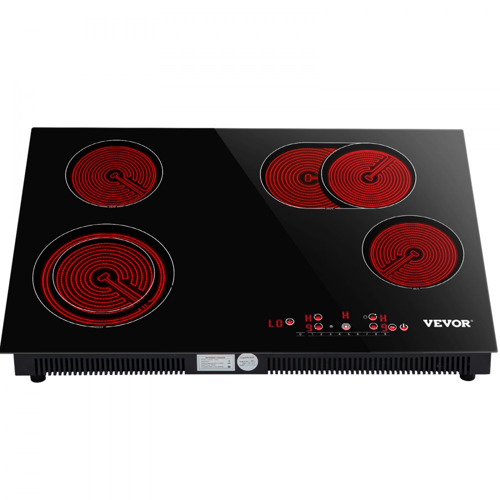 VEVOR Built-in Surface Electric Radiant Ceramic Cooktop 4 Burners 240V