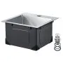 VEVOR 15 inch Kitchen Sink Workstation, 304 Stainless Steel Top Mount Sinks, Drop-In Single Bowl Farmhouse Basin with Accessories, Household Dishwasher Sinks for RV, Prep Kitchen, Laundry Room, Bar