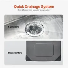 Fregadero de cocina de 15" de montaje superior, de un solo tazón, con lavabo empotrado, barra de acero inoxidable