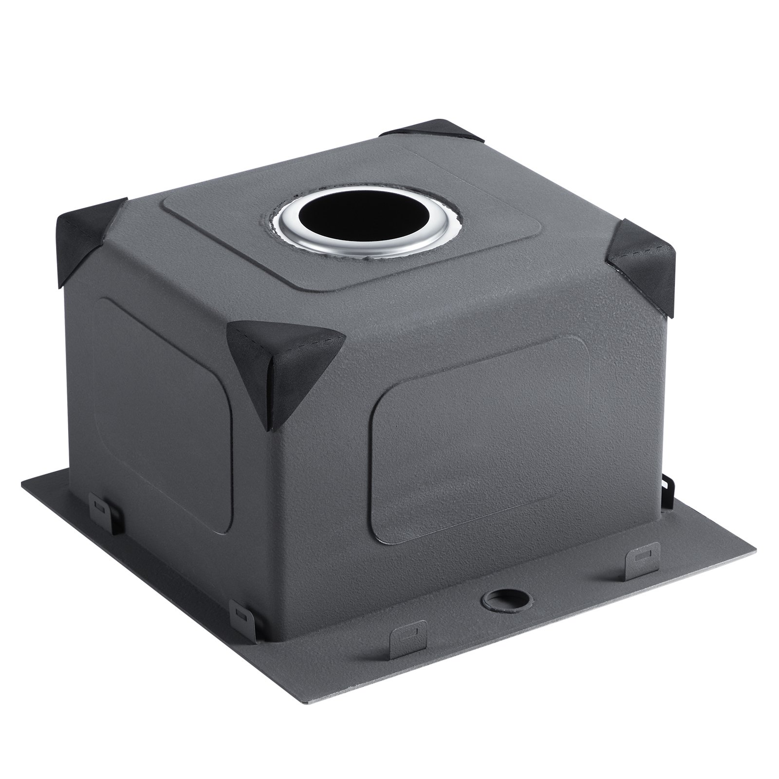 Fregadero de cocina VEVOR de 15 pulgadas, fregadero de acero inoxidable 304 de montaje superior, lavabo de una sola cubeta de estilo rústico con accesorios, fregaderos para lavavajillas domésticos para autocaravanas, cocinas de preparación, lavanderías y bares.