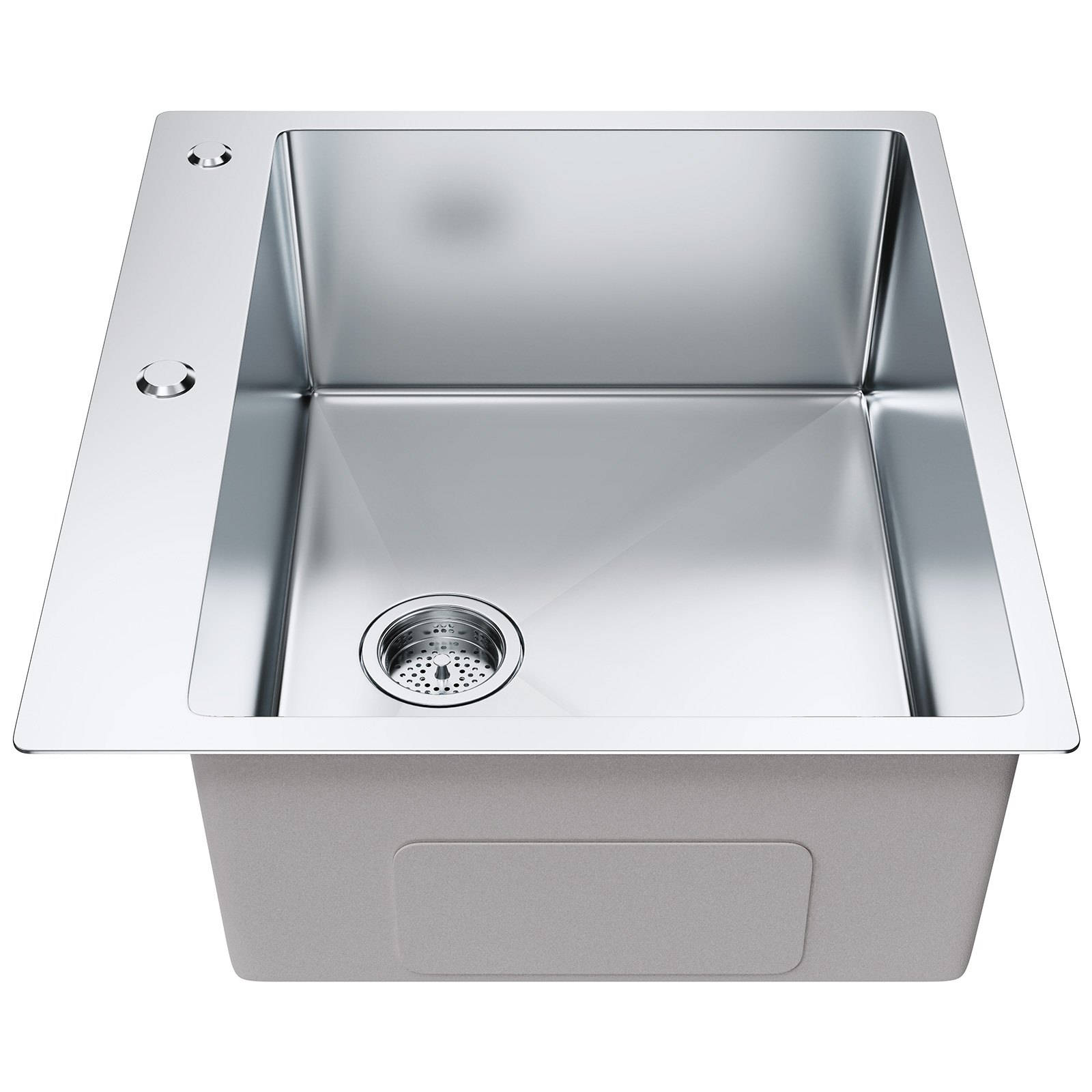 Fregadero de cocina VEVOR, fregaderos empotrables de acero inoxidable 304, lavabo de un solo tazón de montaje superior con accesorios (paquete de 2), fregaderos para lavavajillas domésticos para estación de trabajo, RV, cocina de preparación y fregadero de bar, 25 pulgadas