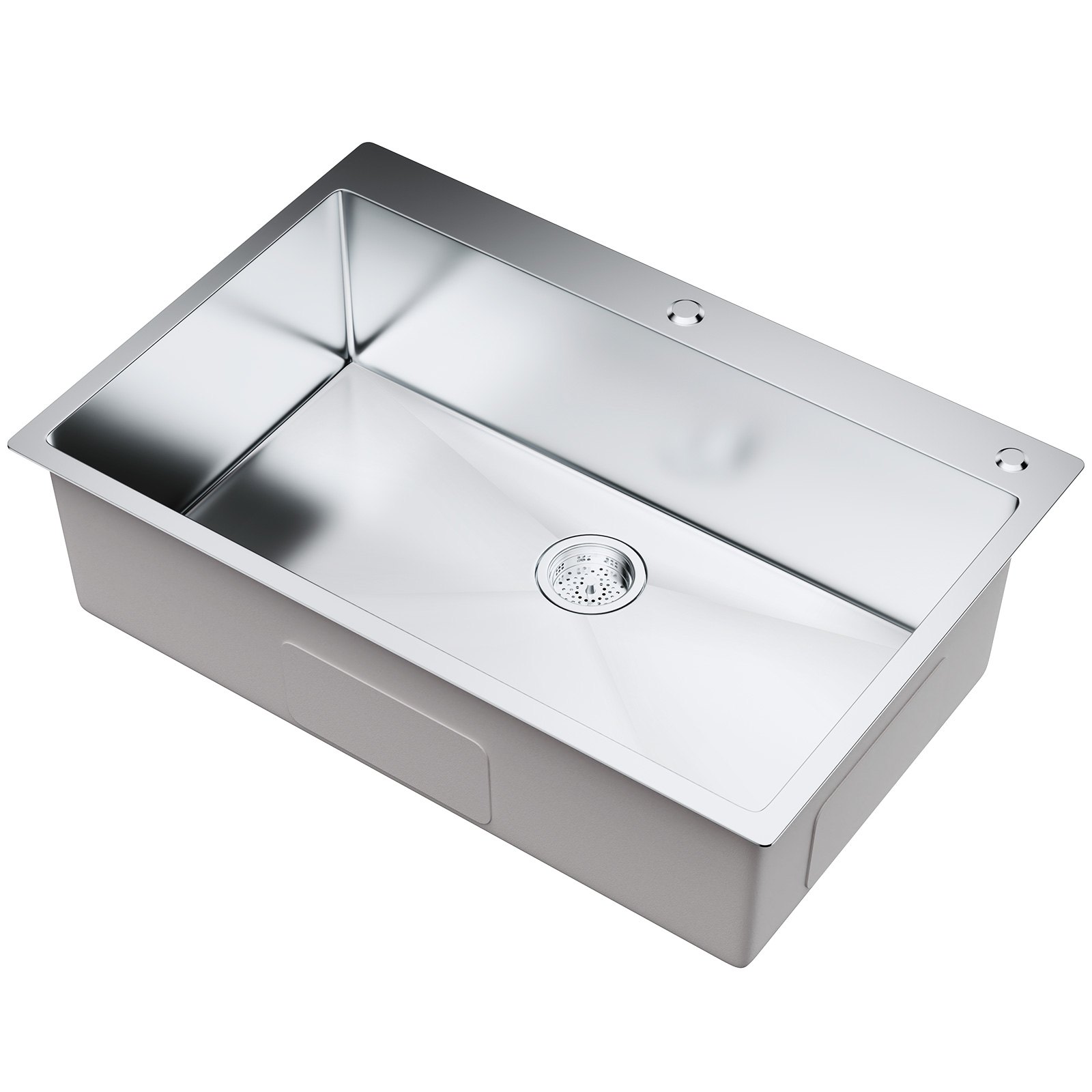 Fregadero de cocina VEVOR de acero inoxidable de un solo seno y diseño moderno.