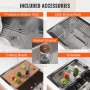 Fregadero de cocina VEVOR, fregaderos empotrables de acero inoxidable 304, lavabo de un solo tazón con repisa y accesorios, fregaderos para lavavajillas domésticos para estación de trabajo, RV, cocina de preparación y fregadero de bar, 30 pulgadas