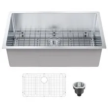 Fregadero de cocina VEVOR, fregaderos empotrables de acero inoxidable 304, lavabo de un solo tazón con accesorios (paquete de 3), fregaderos para lavavajillas domésticos para estación de trabajo, RV, cocina de preparación y fregadero de bar, 30 pulgadas