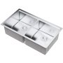 Fregadero de cocina VEVOR con doble seno y acabado en acero inoxidable.