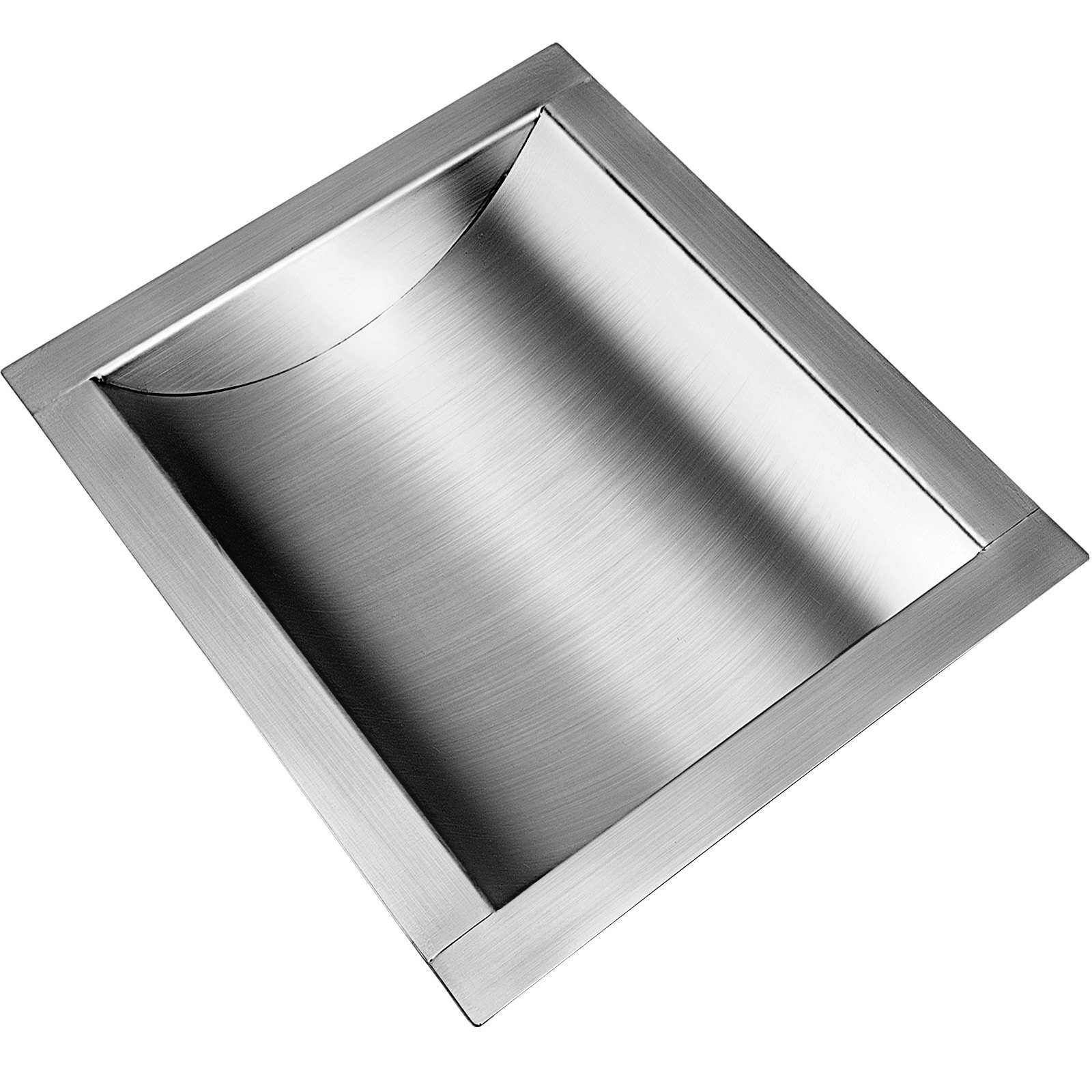 Bandeja de acero inoxidable VEVOR con un elegante acabado de metal cepillado.