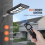 VEVOR Luz de calle solar de 1200 W, 1900 lm, luces de inundación solares LED para exteriores con control remoto RF, lámpara de sensor de movimiento con energía solar de seguridad impermeable IP66 para jardín, patio, hogar, camino, garaje, estacionamiento