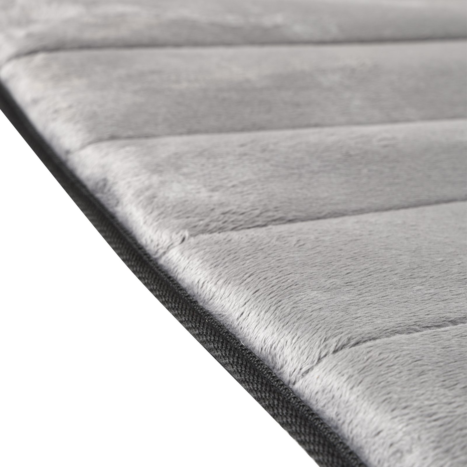 Primer plano del cojín de masaje de cuerpo completo VEVOR, suave y acolchado, en gris con detalles cosidos.