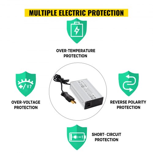 VEVOR Golf Cart Cargador de batería Club Car Charger 36V 18A Enchufe extendido para Ez Go