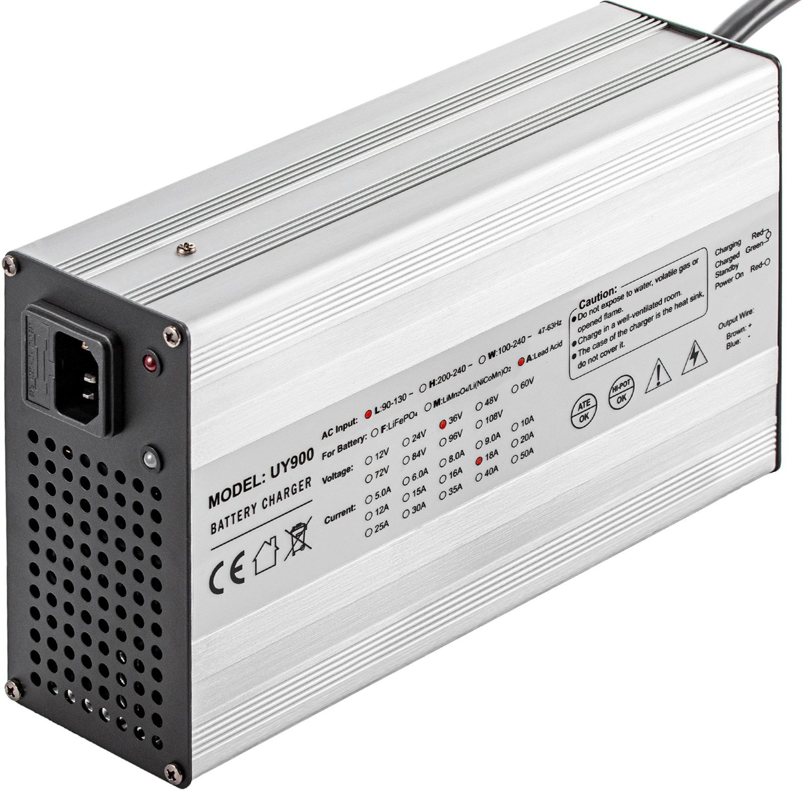 Cargador de batería para carrito de Golf VEVOR de 48 voltios y 15 amperios con G29 Drive/cargador de batería de coche LED Club carcasa de aluminio Power Wise para Ez Go Yamaha