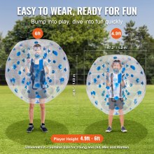 VEVOR Bola de parachoques inflable, 1 paquete, 4 pies/3.9 ft, bolas de sumo Zorb para adolescentes y adultos, bolas de burbujas de hámster humano de PVC de 0,8 mm de grosor para juegos en equipo al aire libre, juguetes de parachoques para jardín, patio, parque