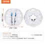 Pelotas de choque inflables VEVOR, transparentes, 47,2&quot; de diámetro, 40,6&quot; de altura, con asas y correas azules.