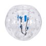 Pelota de parachoques inflable VEVOR transparente con acolchado interior azul y arneses, diseñada para divertirse al aire libre.