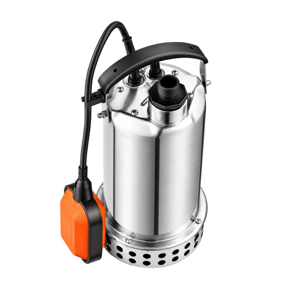 Bomba de agua sumergible VEVOR de 1 HP y 4400 GPH con interruptor de flotador, portátil, de acero inoxidable, para vaciar piscinas, estanques de jardín, jacuzzis y sótanos, resistente al agua IPX8.