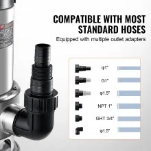 Bomba de sumidero VEVOR de 1 HP, 4020 GPH, bomba de lodos sumergible de acero inoxidable de 30 pies de elevación con cable de alimentación de 26 pies, interruptor de flotador de encendido/apagado automático, drenaje de agua limpia/sucia para inundaciones en sótanos, piscinas, estanques, jardines, jacuzzis
