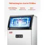 VEVOR Máquina para hacer hielo comercial, 130 libras/24 horas, máquina para hacer hielo, 55 cubitos de hielo en 12-15 minutos, máquina para hacer hielo con gabinete independiente con capacidad de almacenamiento de 24 libras, pantalla digital LED, para bar, hogar, oficina, restaurante
