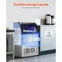 VEVOR Máquina para hacer hielo comercial, 130 libras/24 horas, máquina para hacer hielo, 55 cubitos de hielo en 12-15 minutos, máquina para hacer hielo con gabinete independiente con capacidad de almacenamiento de 24 libras, pantalla digital LED, para bar, hogar, oficina, restaurante