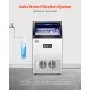 VEVOR Máquina para hacer hielo comercial, 130 libras/24 horas, máquina para hacer hielo, 55 cubitos de hielo en 12-15 minutos, máquina para hacer hielo con gabinete independiente con capacidad de almacenamiento de 24 libras, pantalla digital LED, para bar, hogar, oficina, restaurante