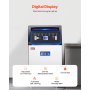 Máquina para fabricar hielo comercial VEVOR, 130 lb/24 h, capacidad de almacenamiento de 33 lb, 55 cubitos de hielo en 15 minutos, pantalla digital LED, autolimpiable, para bares, oficinas y restaurantes.