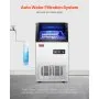 Máquina de hielo comercial VEVOR, 80 lb/24 h, 40 cubitos de hielo en 12-15 minutos, máquina de hielo de gabinete independiente con capacidad de almacenamiento de 27.5 lb, pantalla digital LED, para bar, hogar, oficina, restaurante
