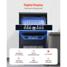 VEVOR Máquina para hacer hielo comercial, 70 libras/24 horas, máquina para hacer hielo, 36 cubitos de hielo en 12-15 minutos, máquina para hacer hielo con gabinete independiente con capacidad de almacenamiento de 11 libras, pantalla digital LED, para bar, hogar, oficina, restaurante