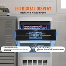 VEVOR Máquina para hacer hielo comercial, 80 libras/24 horas, máquina para hacer hielo, 40 cubitos de hielo en 12-15 minutos, máquina para hacer hielo con gabinete independiente con capacidad de almacenamiento de 24 libras, pantalla digital LED, para bar, hogar, oficina, restaurante