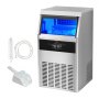 Máquina de hielo comercial VEVOR, 110 lb/24 h, 60 cubitos de hielo en 12-15 minutos, máquina de hielo de gabinete independiente con capacidad de almacenamiento de 33 lb y pantalla digital LED, para bar, hogar, oficina y restaurante.