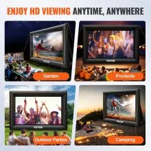 VEVOR Pantalla de cine inflable Pantalla de proyector inflable de 20 pies para exteriores con soplador de aire de 350 W Pantalla inflable Material de tela Oxford Pantalla de soplado para películas al aire libre Soporta proyección frontal/trasera