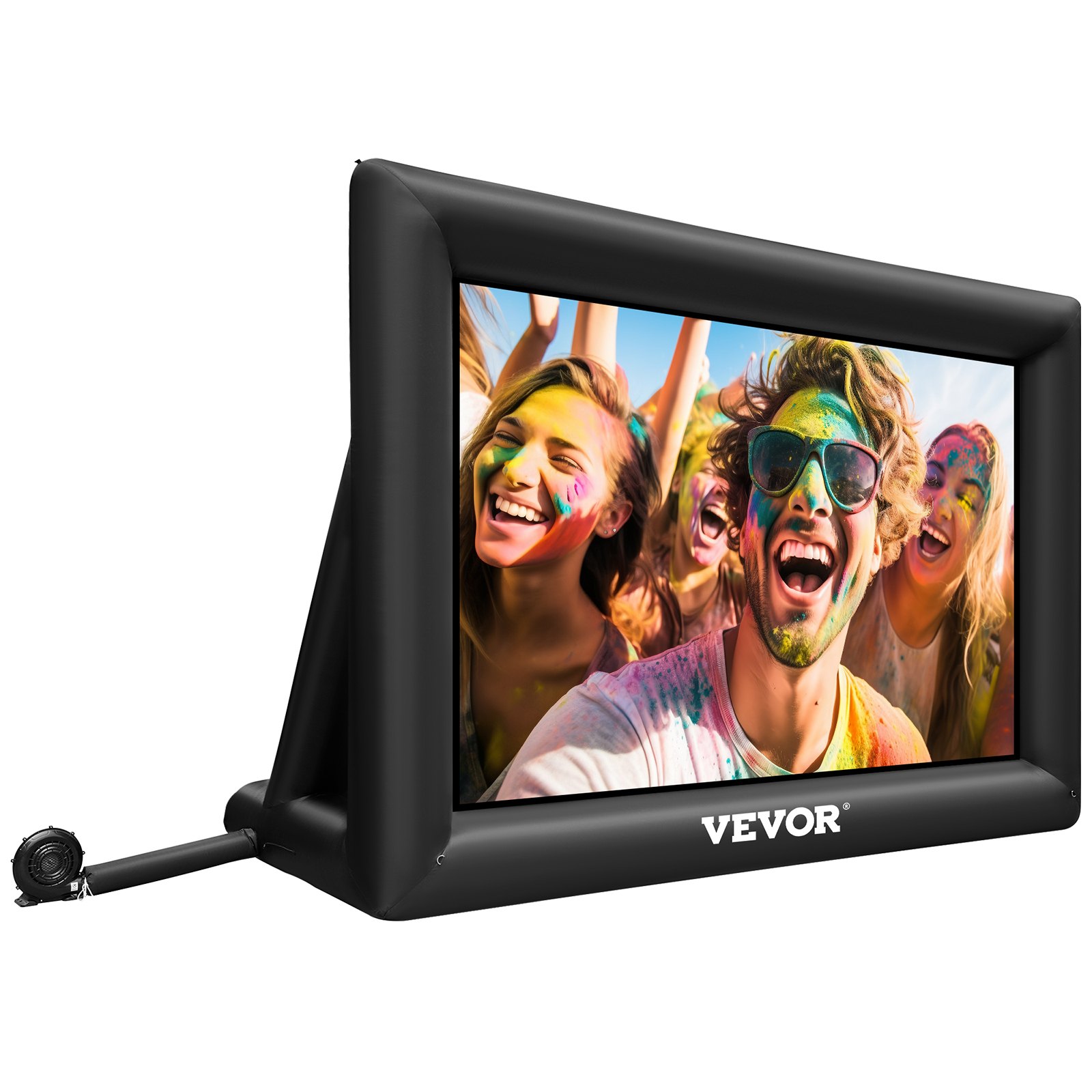 Pantalla de cine inflable VEVOR de 20 pies, pantalla de proyector inflable para exteriores con soplador de aire de 350 W, pantalla inflable de tela Oxford, pantalla inflable para películas al aire libre, admite proyección frontal y trasera.