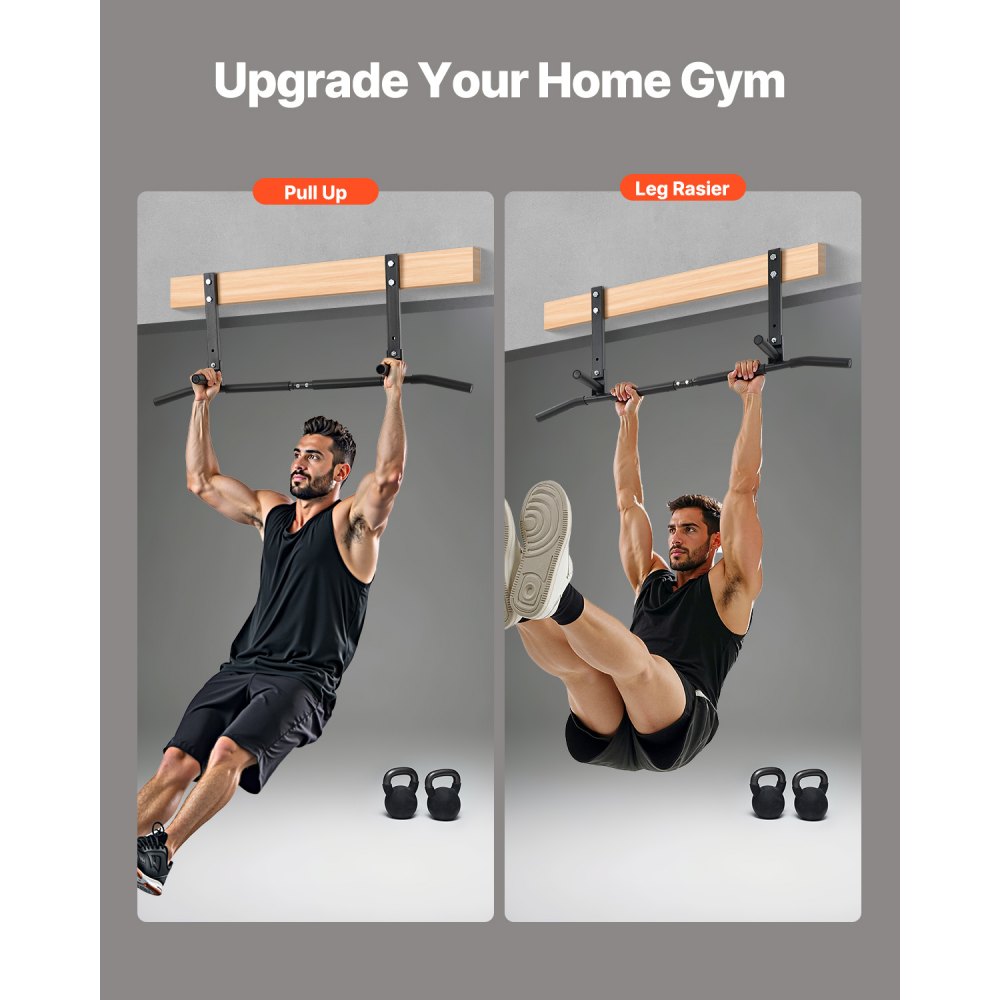 Barra de dominadas VEVOR para montaje en viga, barra de dominadas para gimnasio en casa, dominadas multiagarre, estación de entrenamiento multifuncional de 107 cm de ancho, barras de acero resistente para ejercicios de la parte superior del cuerpo, capacidad de 200 kg.