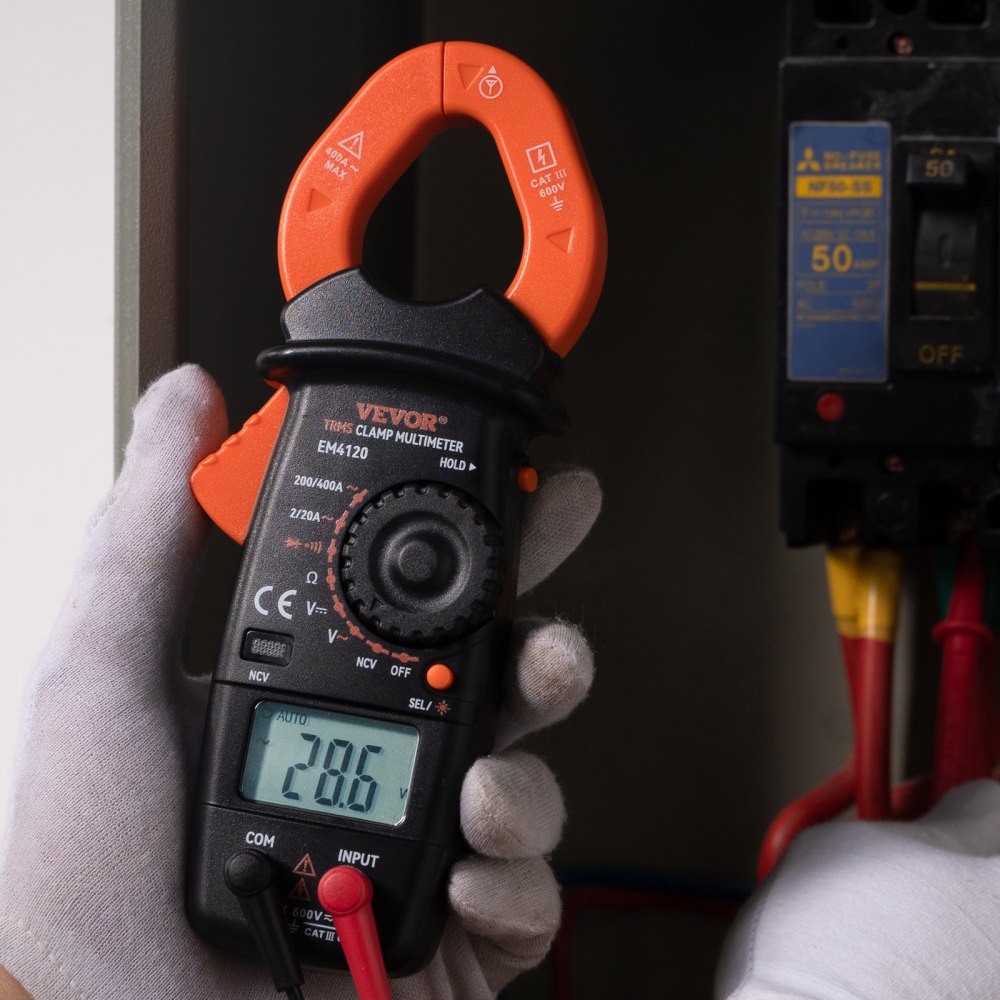 Medidor de abrazadera digital VEVOR Multímetro True RMS AC DC Volt Amp NCV Medición