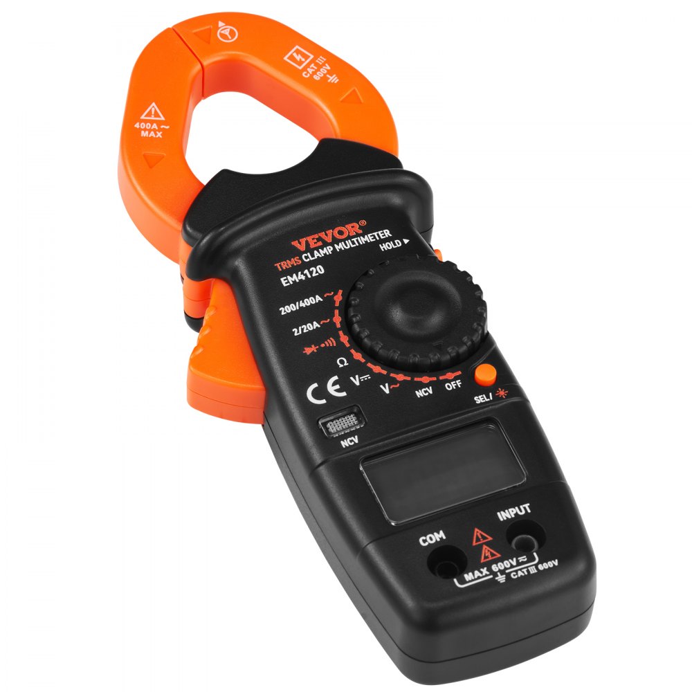 Medidor de abrazadera digital VEVOR Multímetro True RMS AC DC Volt Amp NCV Medición