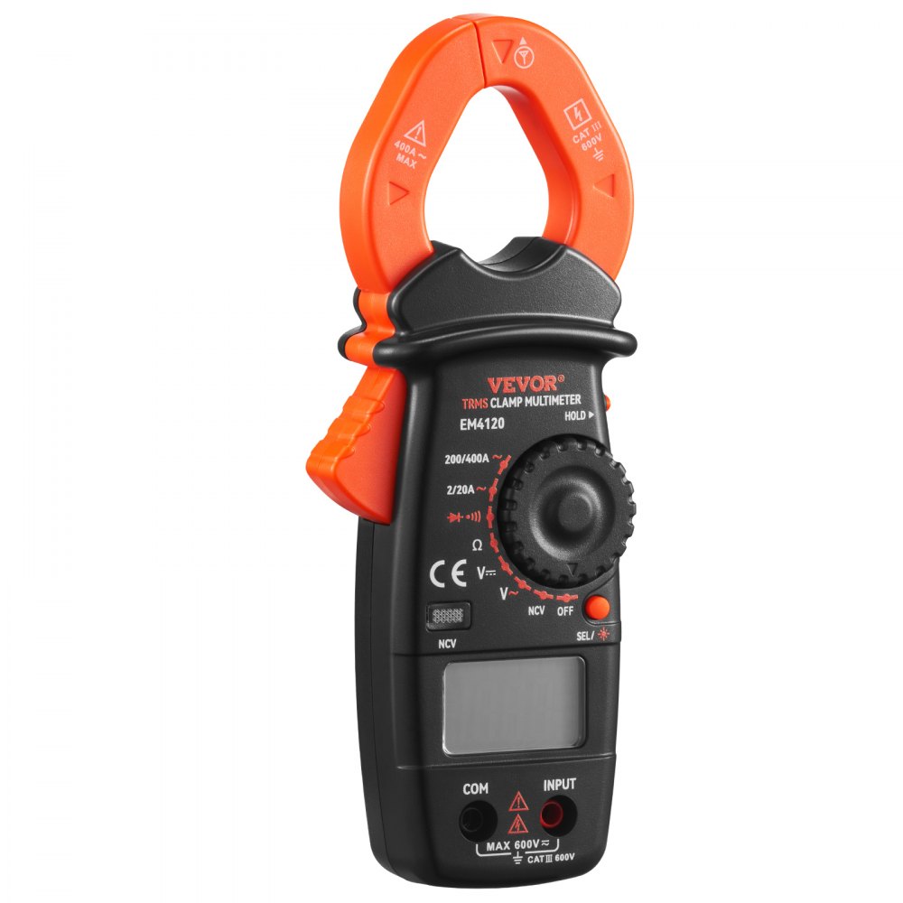 Medidor de abrazadera digital VEVOR Multímetro True RMS AC DC Volt Amp NCV Medición