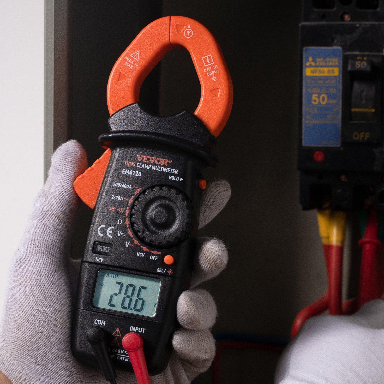 Medidor de abrazadera digital VEVOR Multímetro True RMS AC DC Volt Amp NCV Medición