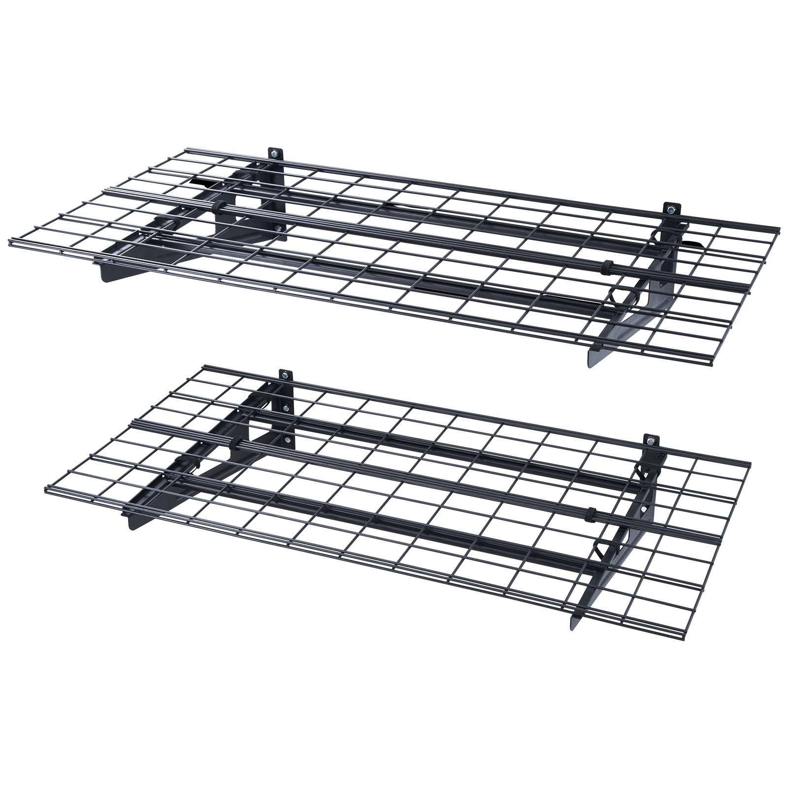 VEVOR Estantes de almacenamiento para garaje, 2 unidades, 4 x 2 pies, estantes de garaje resistentes montados en la pared, capacidad de carga de 500 libras (total), estantes flotantes para almacenamie
