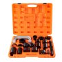 Kit de prensa de rótula VEVOR, 23 piezas, herramientas de extracción e instalación de rótula C-press, para la mayoría de vehículos 2WD y 4WD, kit de reparación de rótula resistente para reparación automotriz.