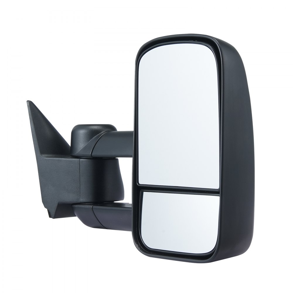 VEVOR Espejos de remolque, par izquierdo y derecho para Chevrolet Silverado (1988-1998)/GMC, espejo de remolque con vidrio plano y convexo, control manual telescópico plegable y ajuste de cuatro direcciones, negro