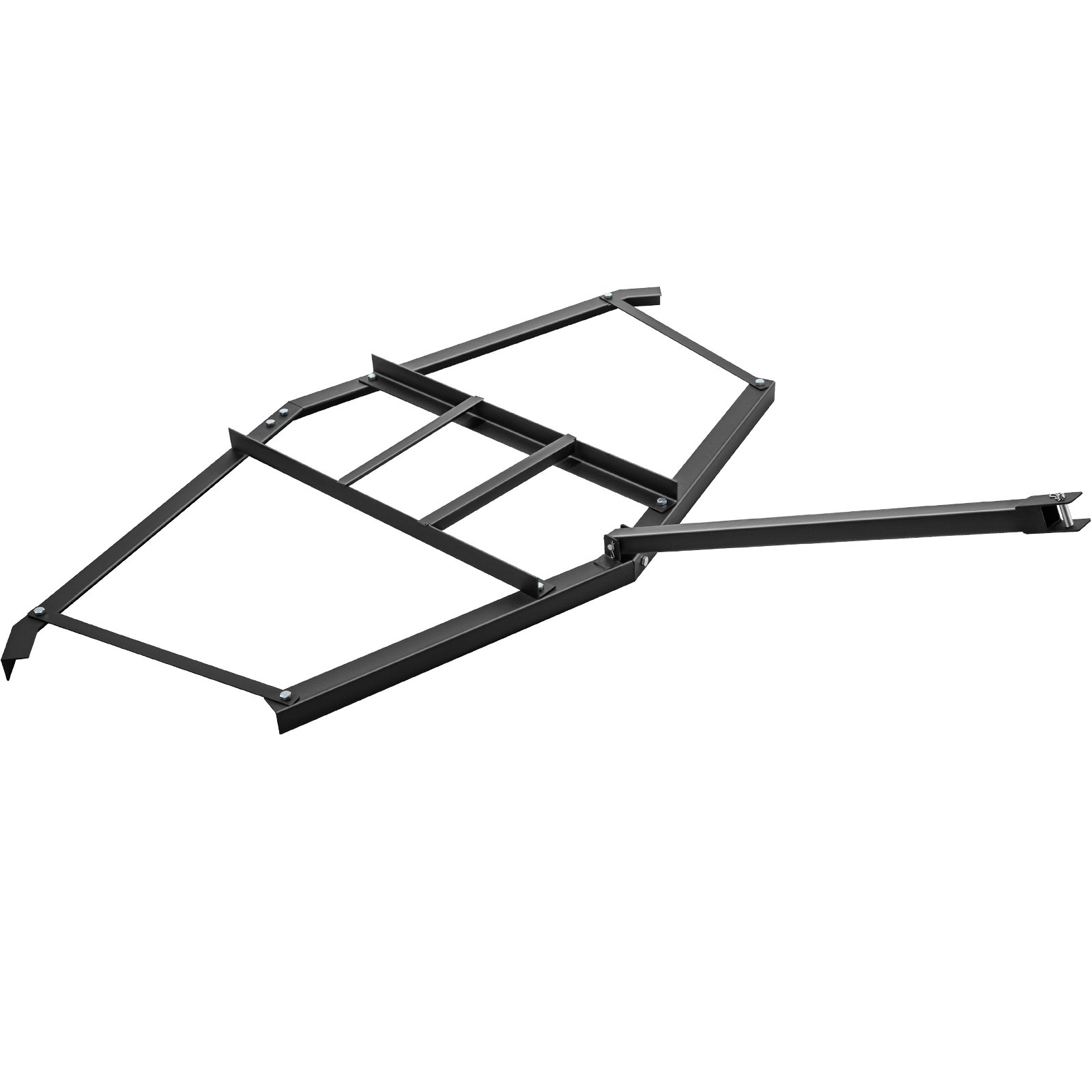 Arrastre de entrada para vehículos VEVOR de color negro con marco resistente y mango ajustable para nivelar la entrada fácilmente.