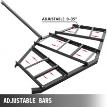 VEVOR Driveway Drag 84" de ancho, remolque detrás de Drag Harrow 70" de longitud, 4" de altura, Driveway Tractor Harrow con 6 barras ajustables, acero resistente, niveladora de entrada para ATV, UTV, tractores de césped de jardín