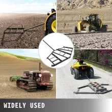 VEVOR Driveway Drag 84" de ancho, remolque detrás de Drag Harrow 70" de longitud, 4" de altura, Driveway Tractor Harrow con 6 barras ajustables, acero resistente, niveladora de entrada para ATV, UTV, tractores de césped de jardín