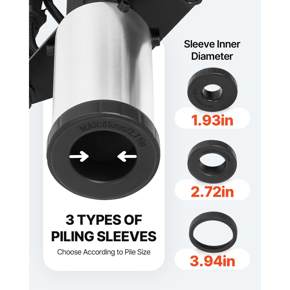 Hundidor de postes en T a gasolina VEVOR, motor de 4 tiempos de 37,7 cc, eficiente herramienta para clavar postes con 3 manguitos de apilamiento, mango antivibración, potente para cercas, ideal para agricultura, huertos, obras viales y paisajismo.
