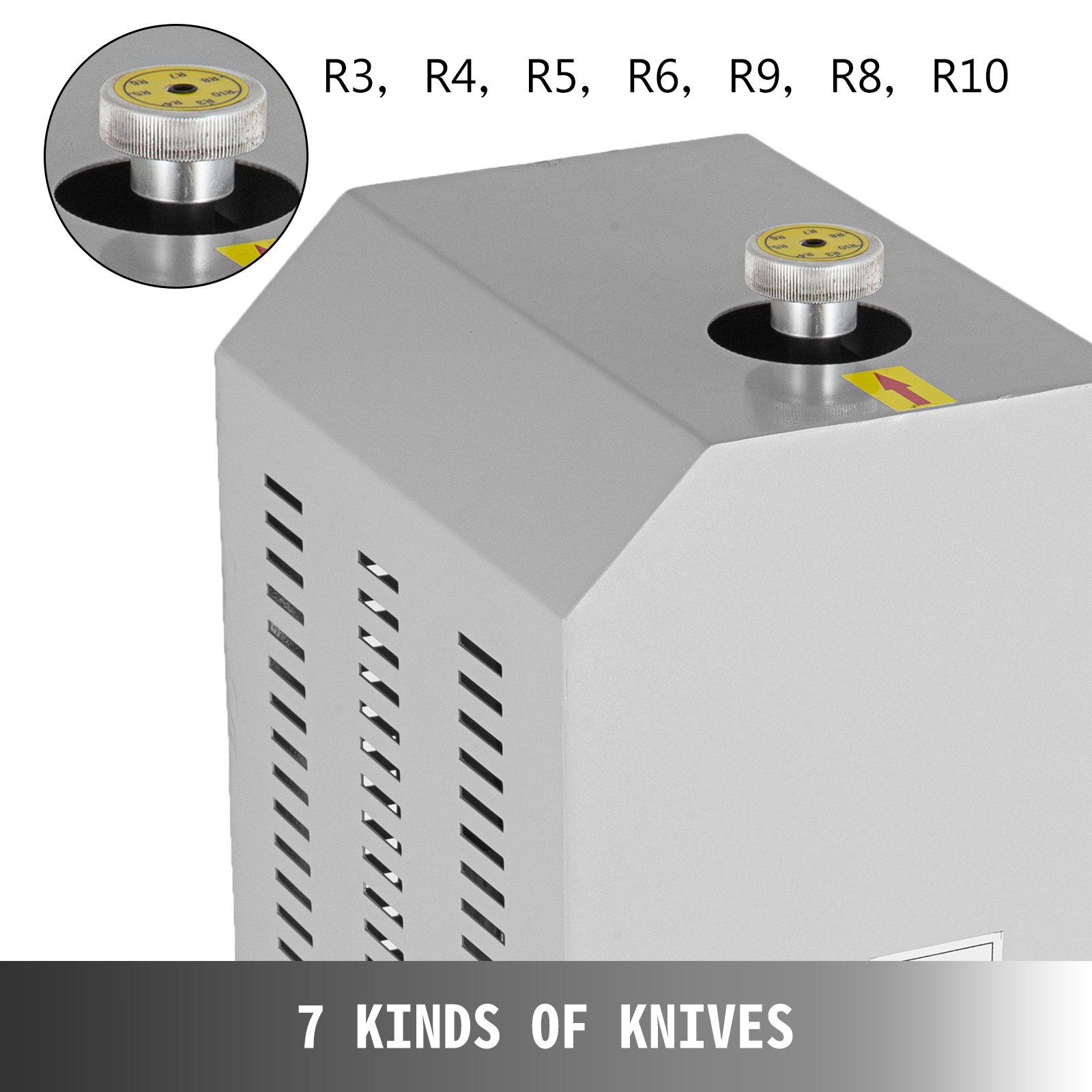 VEVOR Máquina Eléctrica de Esquina Redonda Máquina Cortadora de Papel de Filete de Servicio Pesado Esquinas Redondas con 7 Cortadoras de Papel de Filete R3-R6, R8-R10 incorporadas Tarjeta de Nombre de Corte